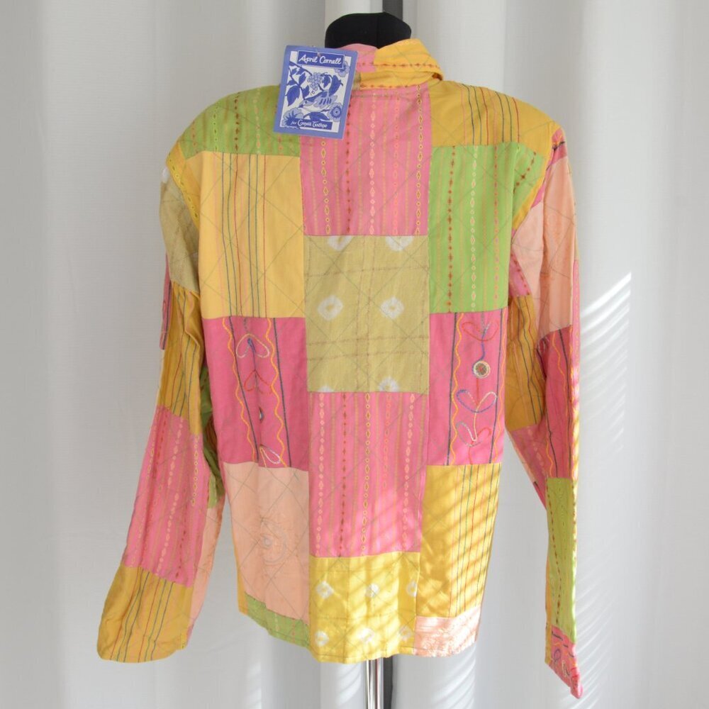 NWT April Cornell Vintage Deadstock Embroidered Patchwork Shirt Sz XL - Picture 3 of 10